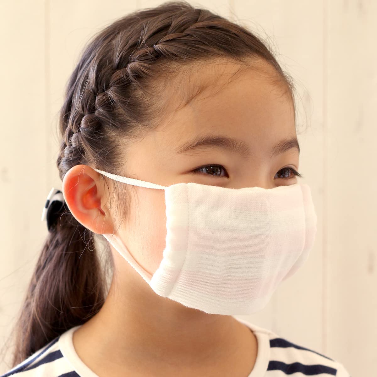 Amazon | [ハートウエル] ガーゼボーダー こどもマスク 3歳 4歳 5歳 6